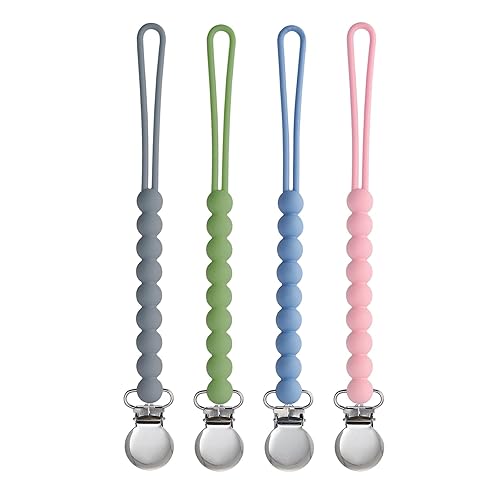 Miniatura 7 de Clip para chupete para niños y niñas, paquete de 4 soportes para chupete de bebé para regalo de ducha, regalo de cumpleaños