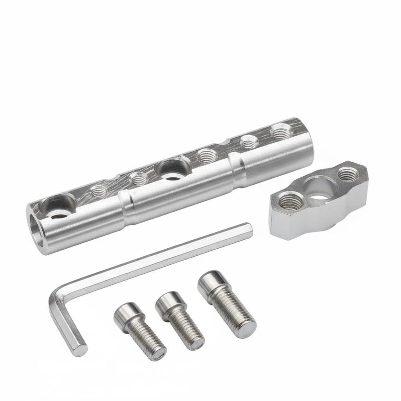 Rearview Mirrors Extension Crossbar Multifunctional Rearview Mirrors Mount Aluminum Alloy Multi-Function Expansion Bracket Silver-image-14