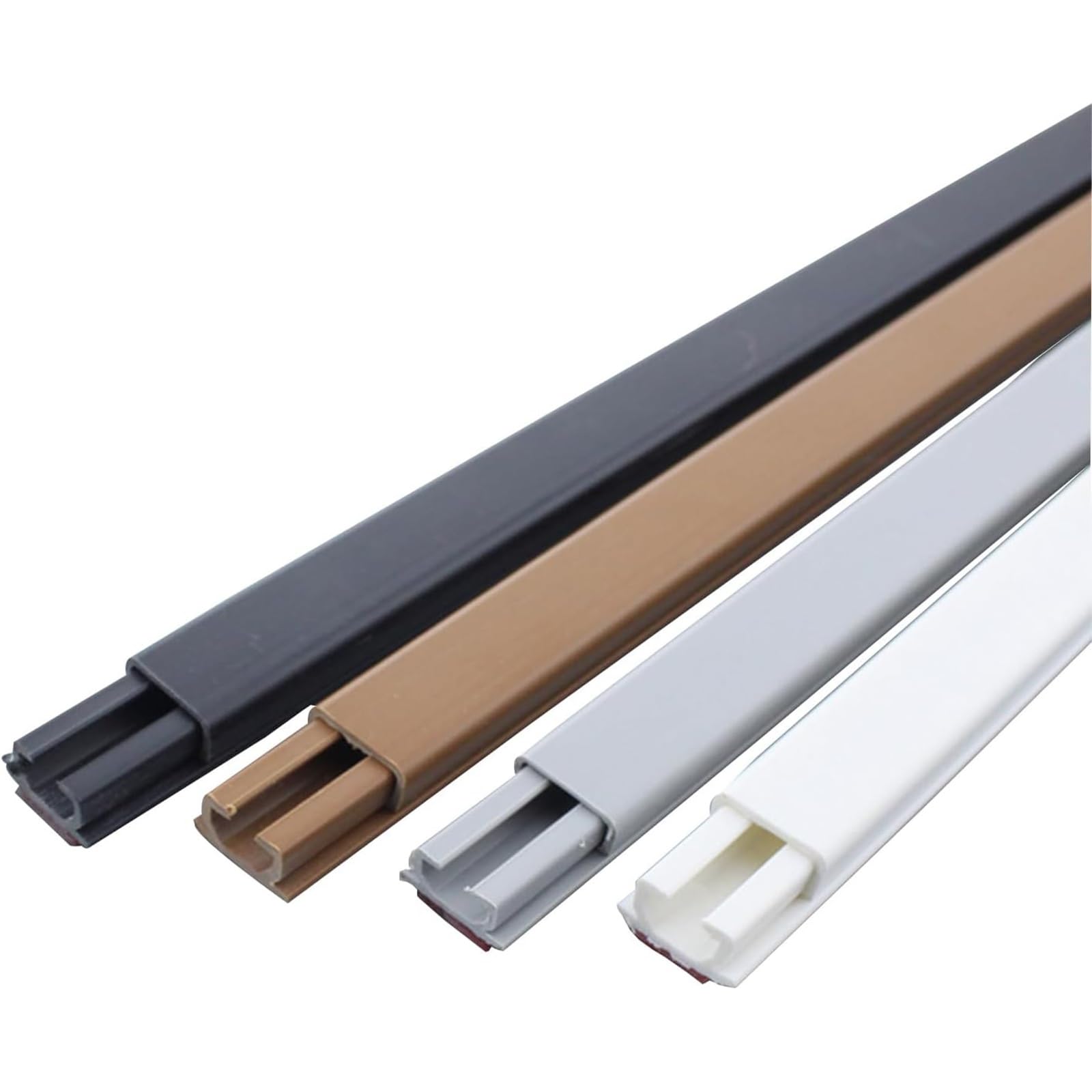 Samoprzylepny aluminiowy kanał kablowy do kabli elektrycznych, konstrukcja zapobiegająca zacinaniu, odpowiedni do domu i biura, 20 x 15 mm