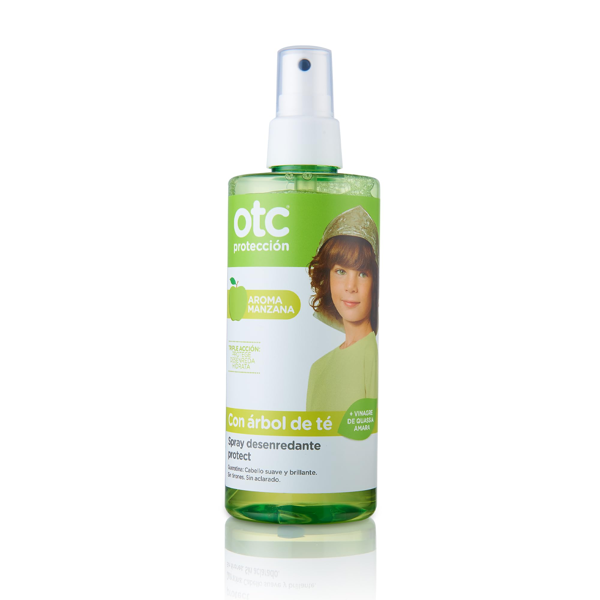 OTC Protect Spray Desenredante Manzana, Protege, Desenreda e Hidrata el Cabello, con Queratina, Árbol de Té y Vinagre de Quassia, Apto a Partir de 1 Año, 250 ml