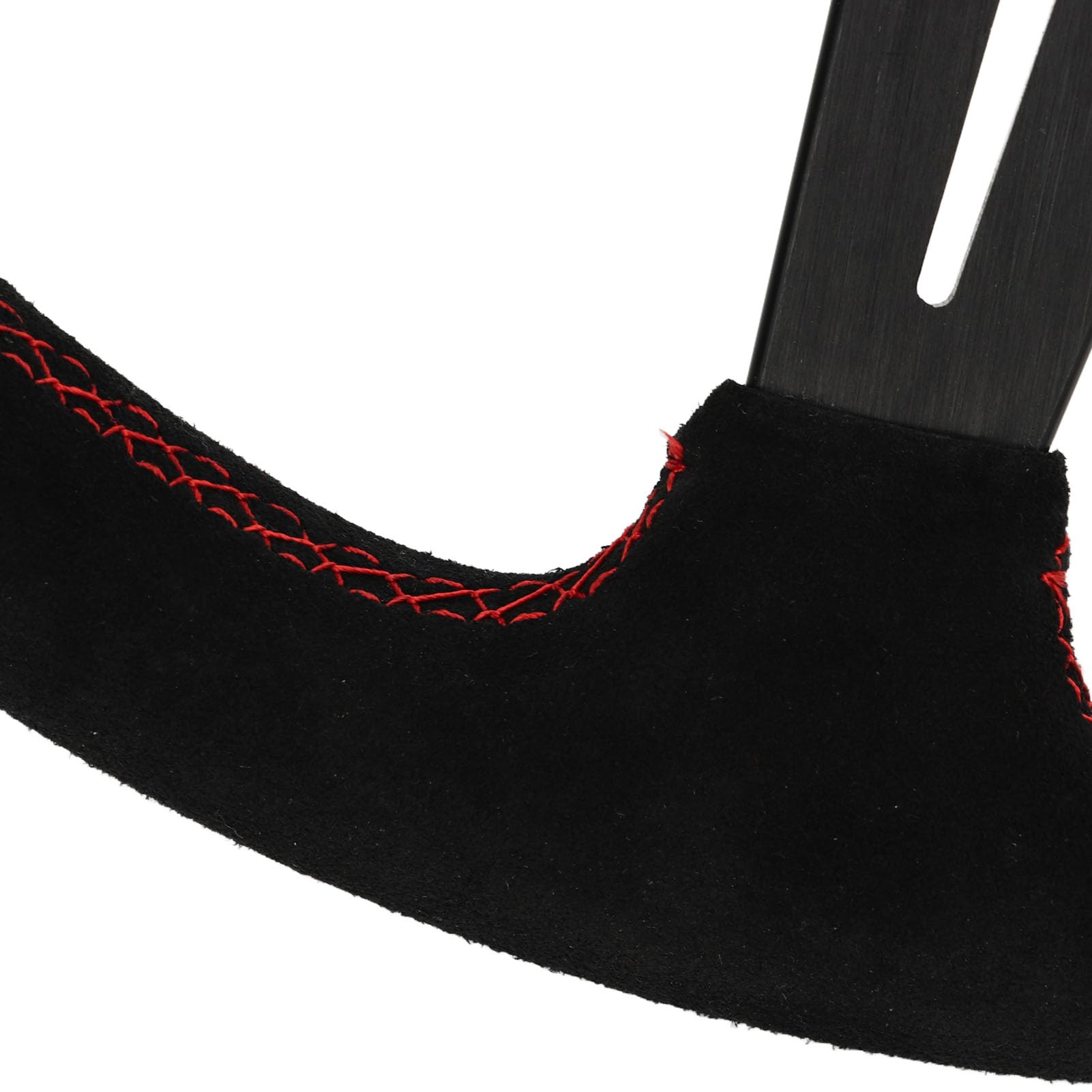 Volante da 14 Pollici Volante da in Pelle Scamosciata Lega di Alluminio Nera Cuciture Rosse Sostituzione Universale da 350 Mm per Uso su Pista Stradale