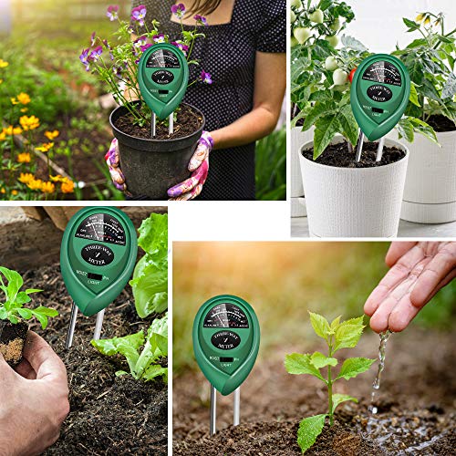 image for yoyomax Soil Test Kit, 3-in-1 Soil Tester pH Moisture Meter Plant Wate