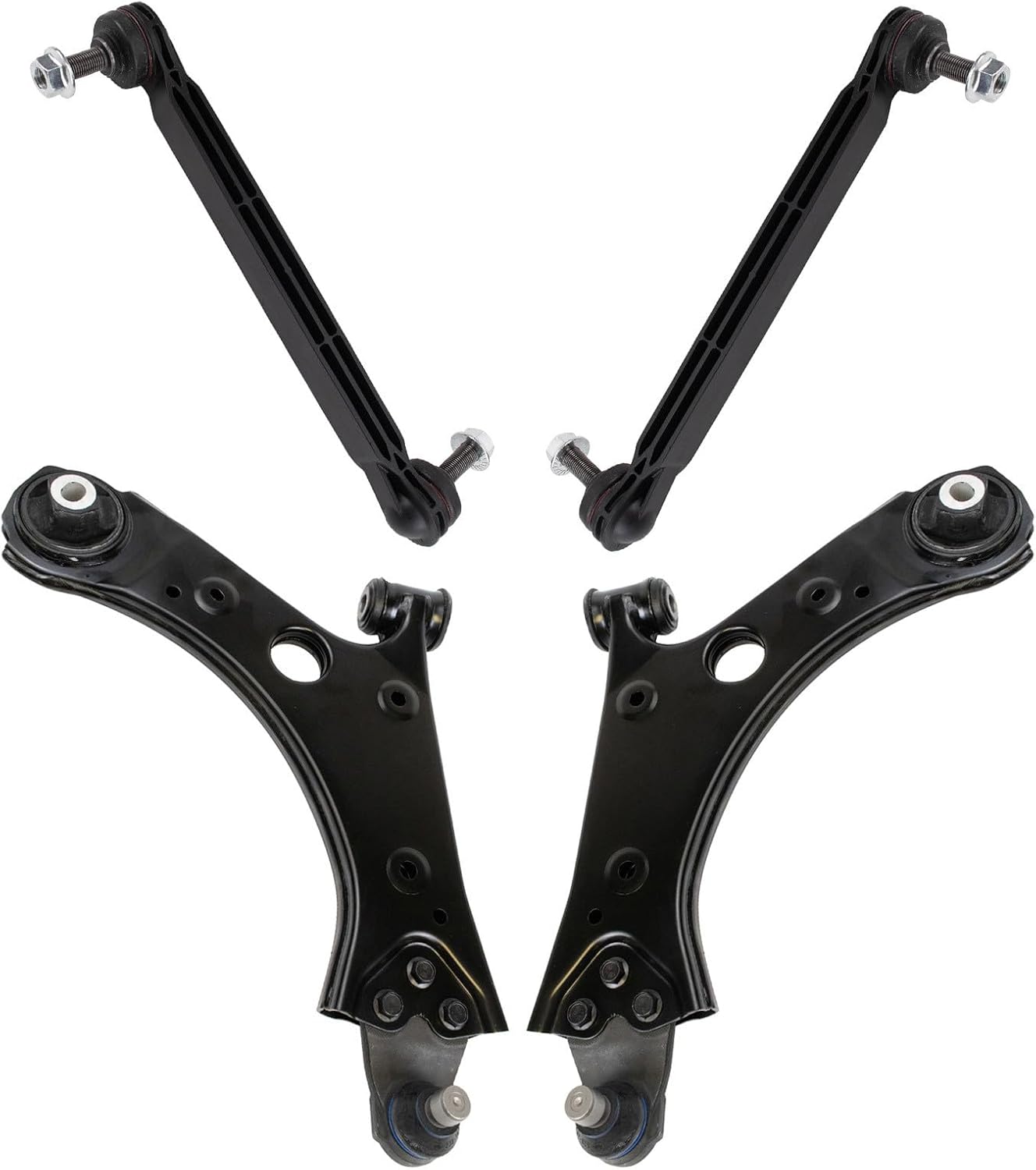 TRQ Front Suspension Kit — 4-Piece Control Arm and Sway Bar Link Kit