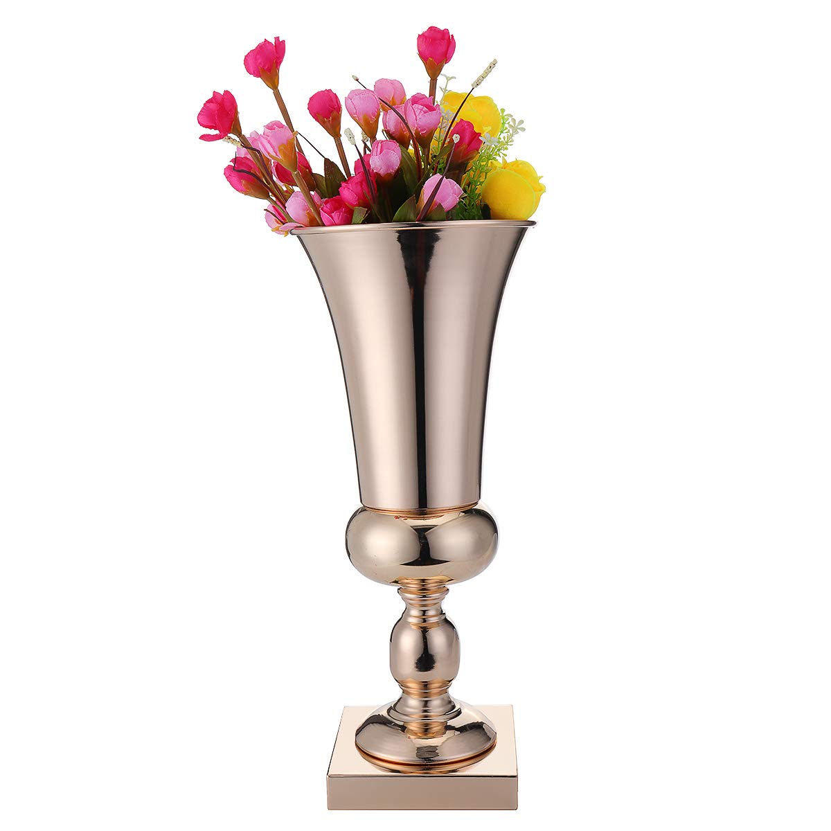 CCChaRLes 43 Cm Impresionante Lujo Plata Oro Flor Flor Flor Mesa De Boda Centro De Decoración - Oro