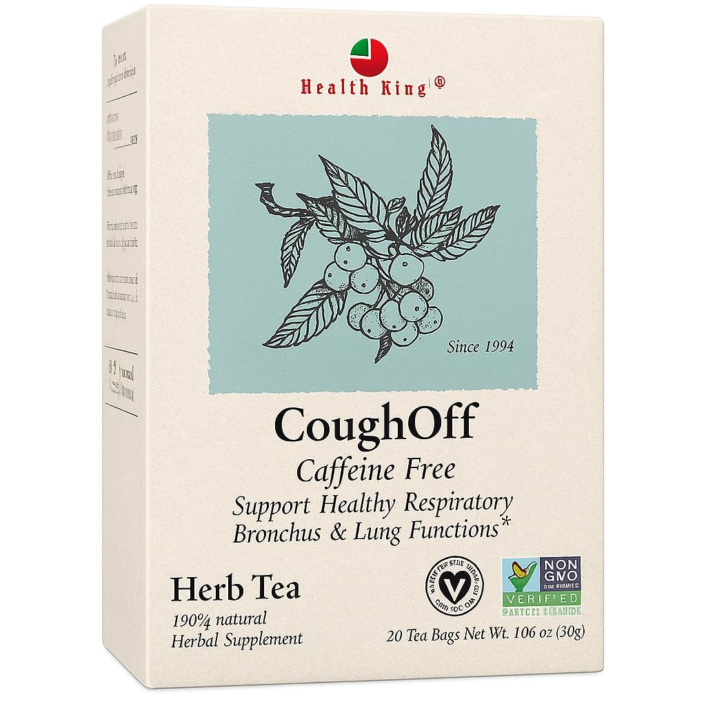 Health King CoughOff Herb Tea, Herbal Tea, 20 Tea Bags, medicinal, tea, functional herb tea, traditional, Peppermint, Loquat Leaf