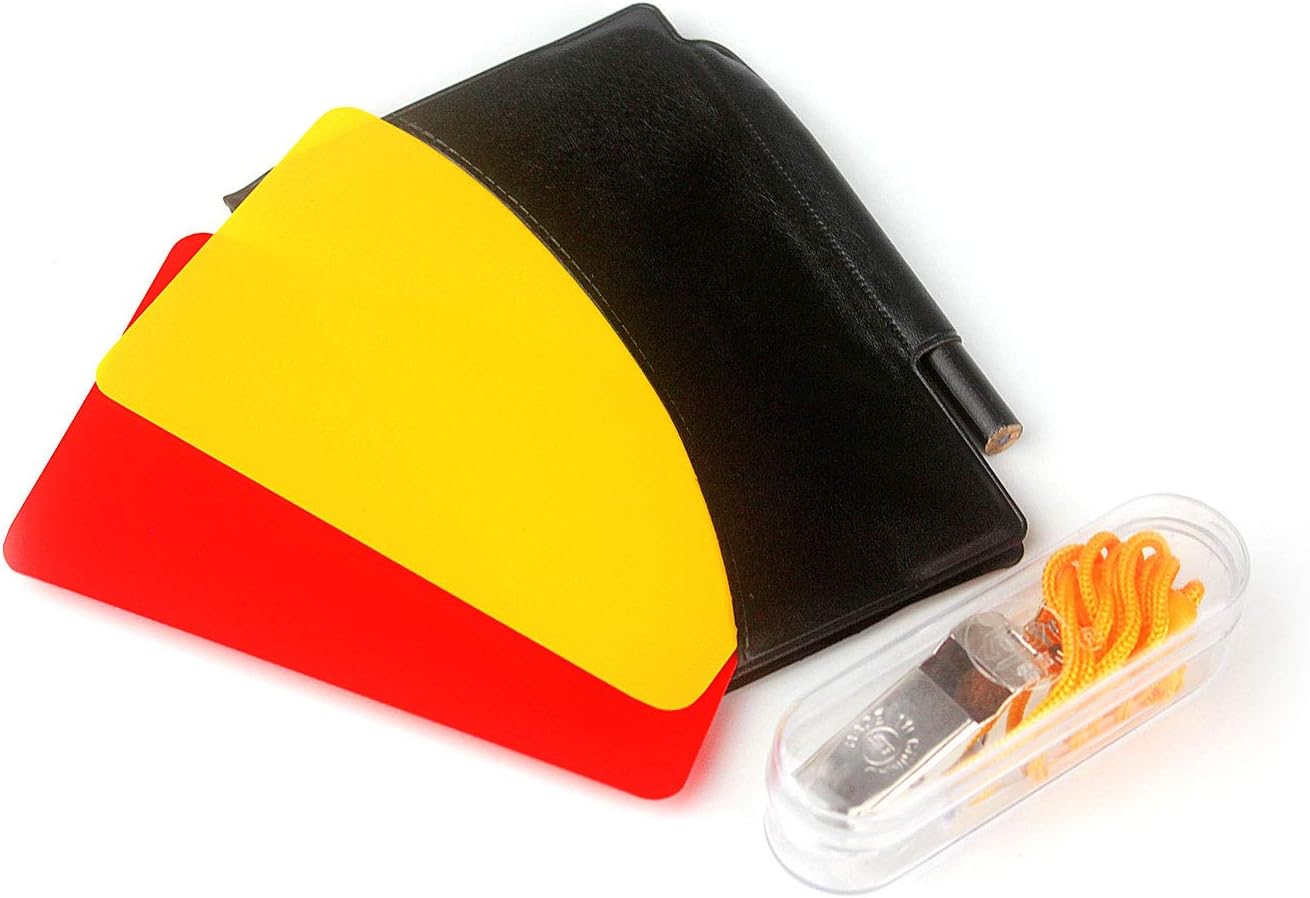 Soccer Referee Card Set Red Card Yellow Card and Metal Referee Whistle Coach Whistle for Football Soccer