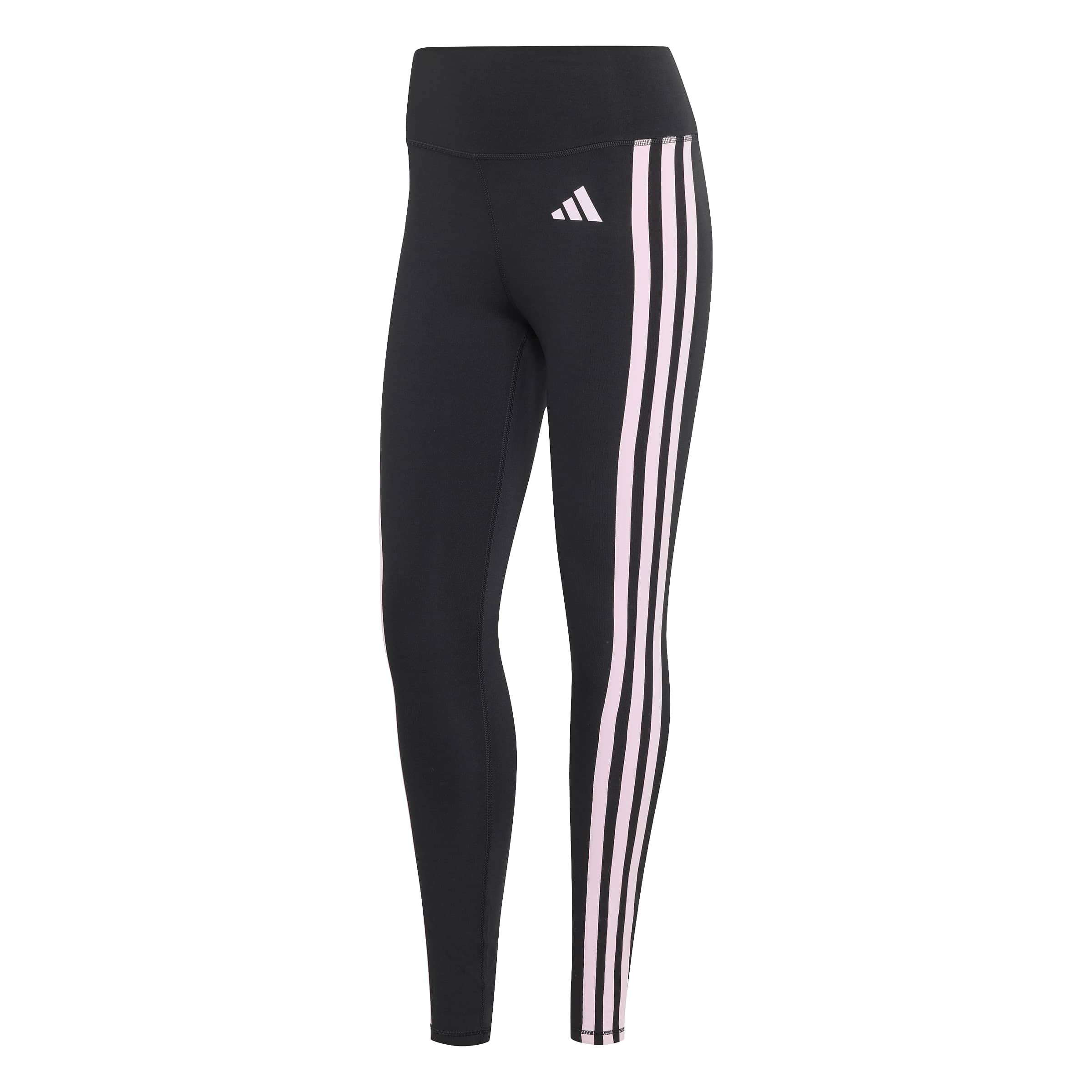 adidas Women's Optime Essentials 3 Stripes 7/8 Leggings Tights, Black/Clear Pink, XS