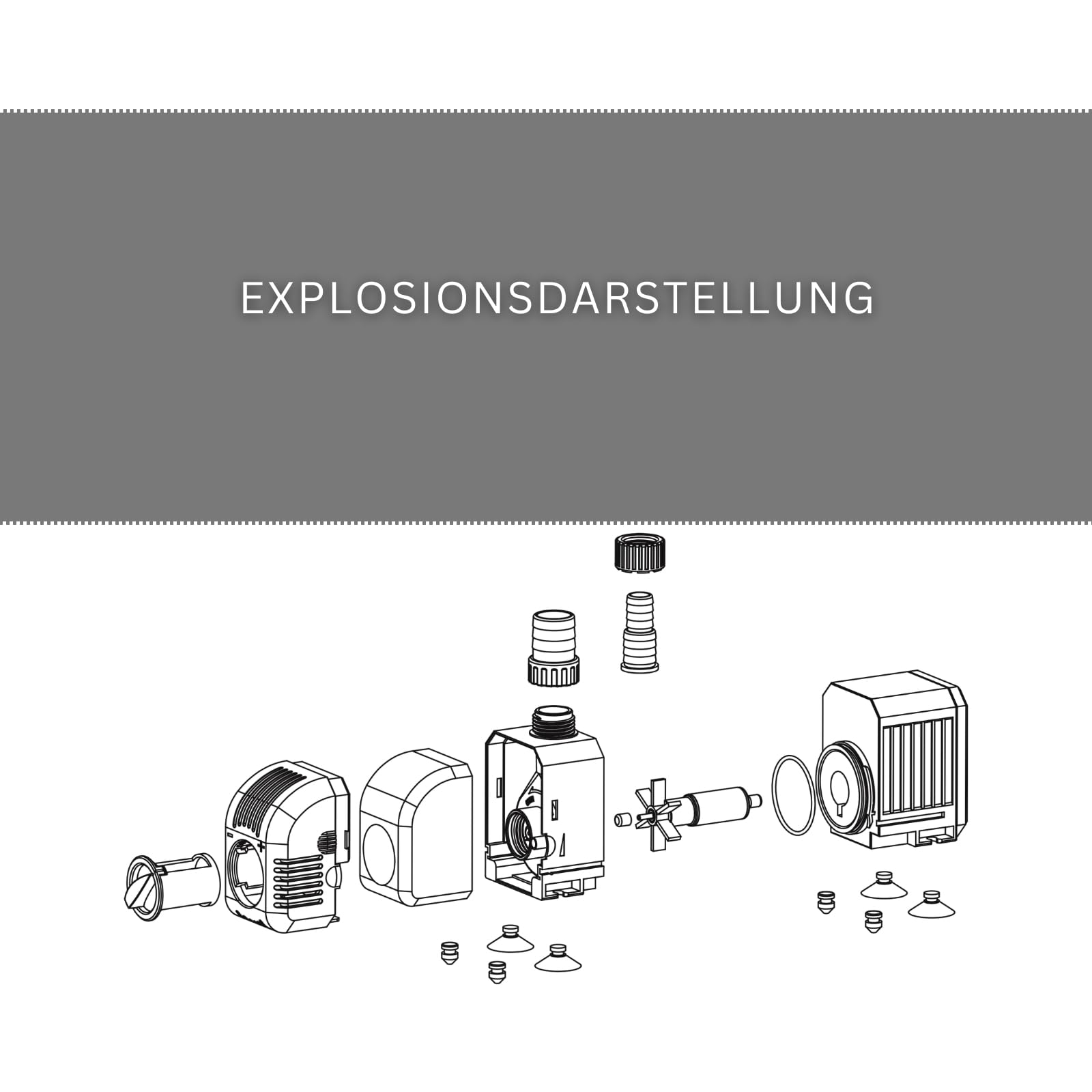 MAUK® LED Springbrunnen | Teichpumpen Set 25W mit Farbwechsel-Ring | 1500 L/h Wasserspiel für Garten & Teich – 1,80m Fontäne, 3 Düsenaufsätze, 360° Rotation & 25° verstellbar, Schutzart IPX8