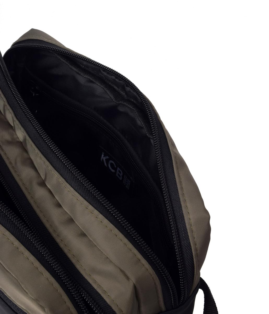 KCB Doppia borsa da uomo | Design spazioso e pratico | Tasche multiuso | Varietà di scomparti | Manico comodo e utile | 100% vegano, Kaki