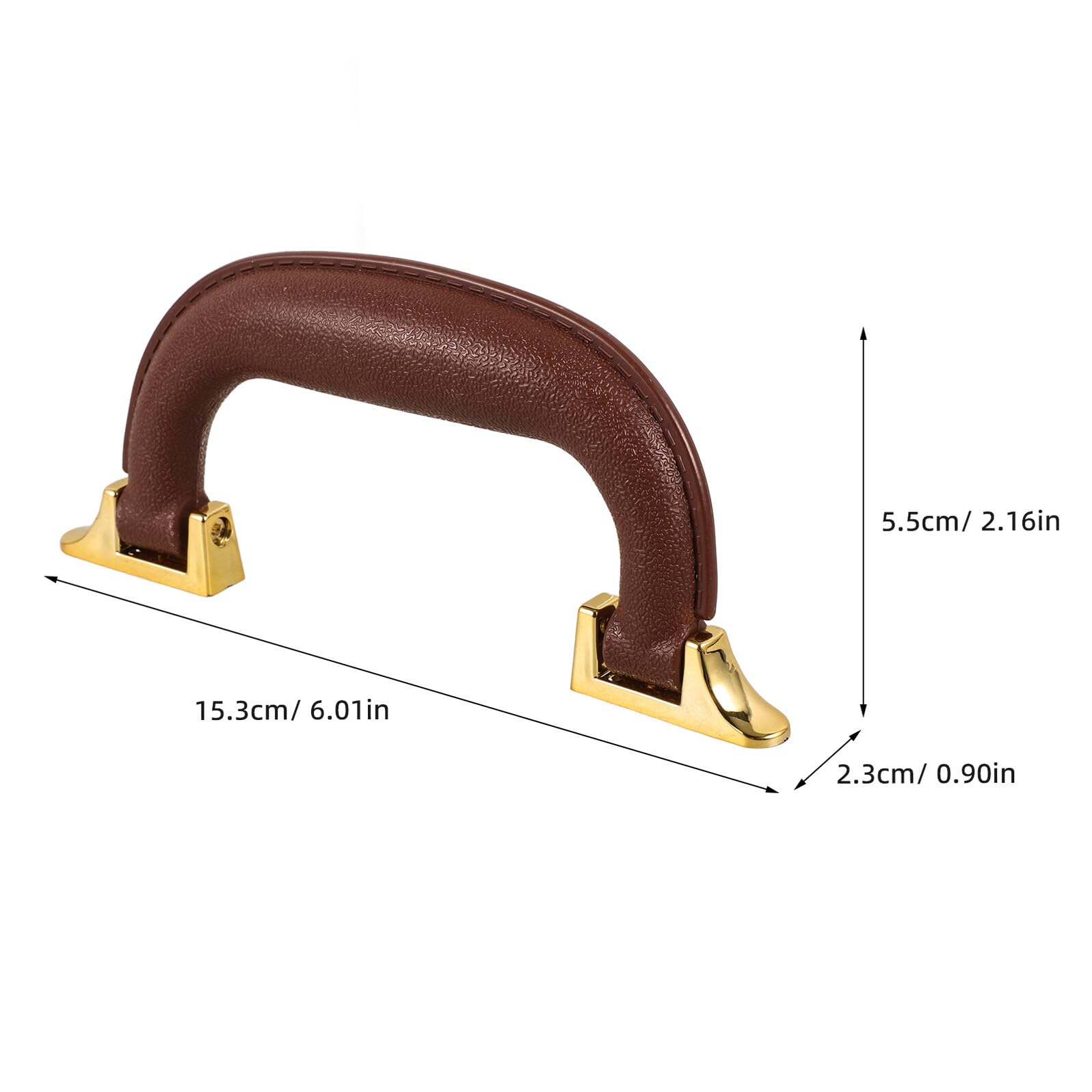 Asas de Plástico Repuesto para Maletas y Cajas de Herramientas 20 Piezas Color Marrón Oscuro Fino Base Dorada Ergonómicas y Antideslizantes para Equipaje y Viaje