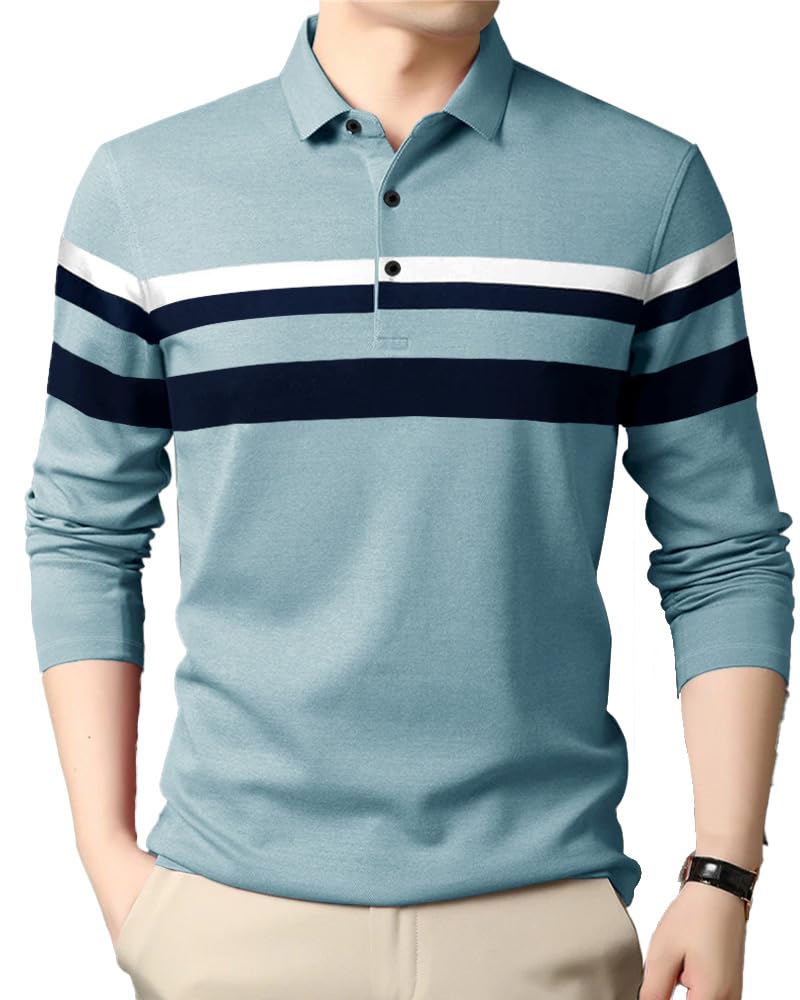 noble monk Men's Regular Fit Polo T Shirt |Full Sleeves |Collar Tshirts | Casual T-Shirt for Men-picture-55