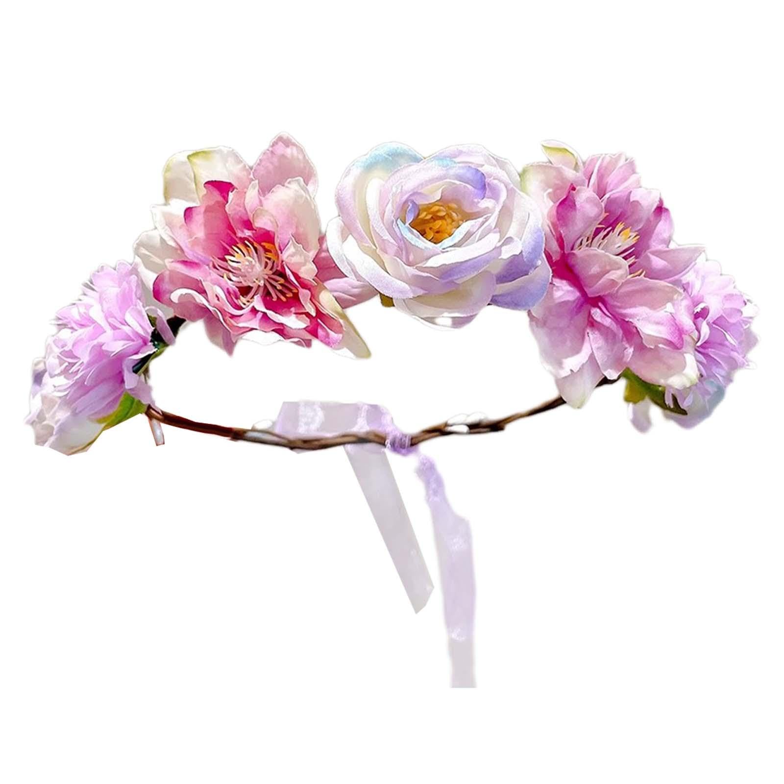 nivaa Flower Headband Hairband Floral Headband for Women for Beach Holiday Wedding Style C-picture-31
