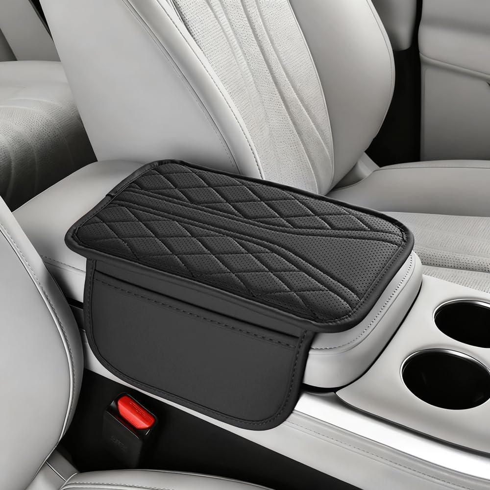 WZKSZMEFG Car Armrest Cushion,For Audi A1 A2 A3 Sportback A1 8KX A2 A3 8P Universal Wear-Resistant Breathable Soft Car Armrest Mats,Waterproof Center Console Pad for Most Vehicles