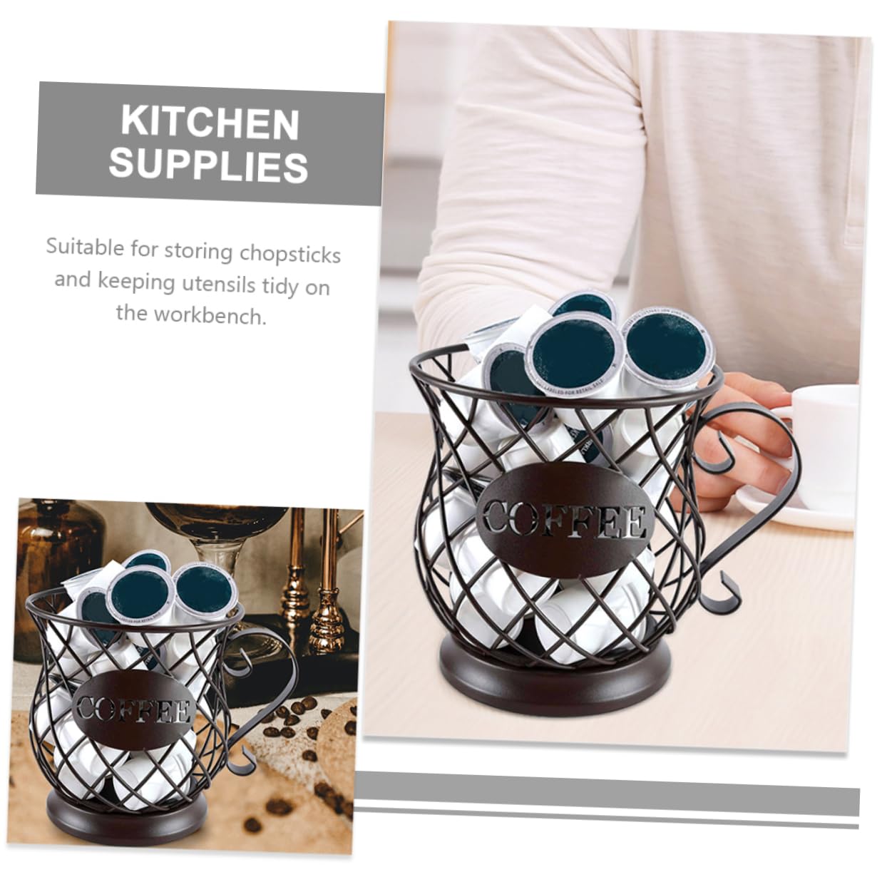 Cabilock Organisateur De Baguettes Porte-ustensiles En Métal Support De Rangement Noir Pour Cuillères Et Fourchettes Design Multifonctionnel Cuisine Et Bureau Accessoire Cuisine Pratique