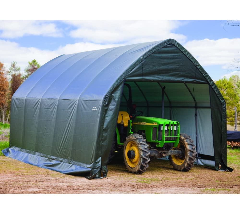 ShelterLogic Folien Zeltgarage Gerätehaus | Grün | 610x390x370 cm