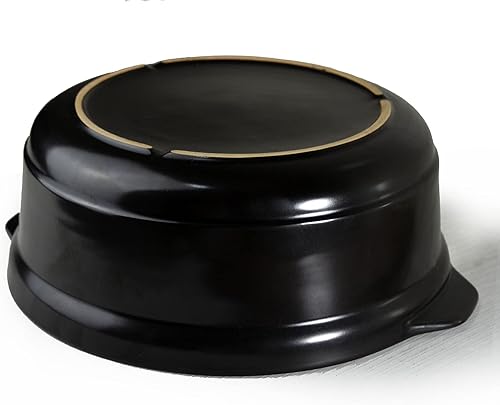 Miniatura 7 de Cacerola con tapa de 3 cuartos de galón grande de cerámica profunda tapa de vidrio transparente doble asas para el hogar cocina