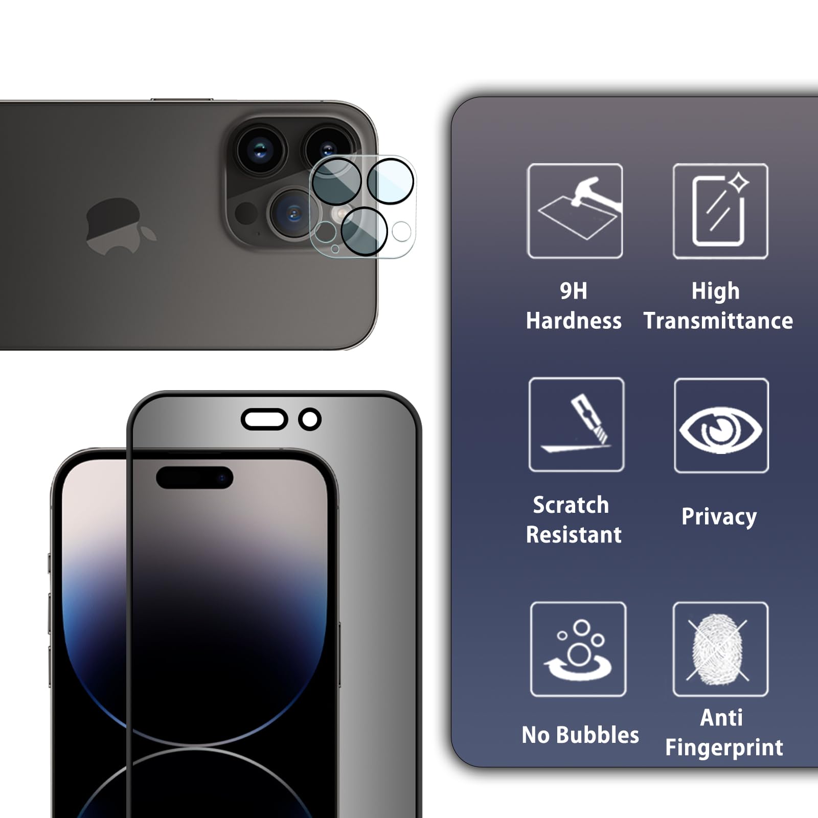 CENHUFO Privacy Cover iPhone 14/iPhone 13, Custodia Antiurto con