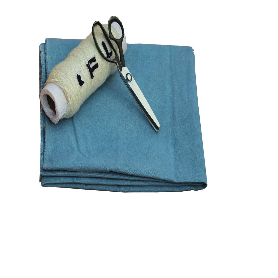 Ruby Fabrics Linings Light Blue Solid Woven Cotton Canvas Fabric 2 Meter