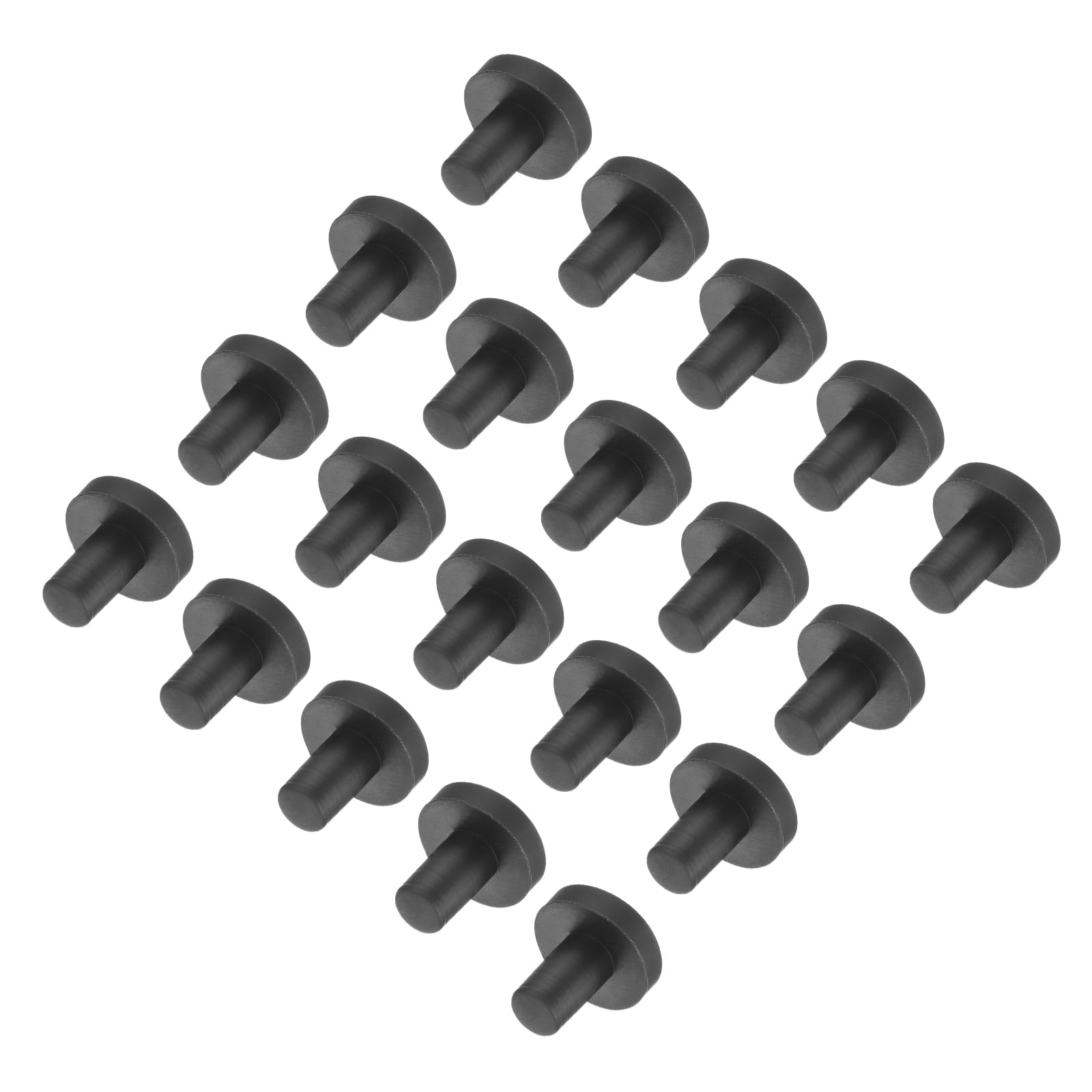uxcell High Temp Silicone Plug Mount Dia 4mm/0.16 inch t Shaped Rubber Stopper Hole Plugs for Powder Coating Plating Waterproof Plugs Sealing Plugs Black Pack of 36(OD 9.5mm)