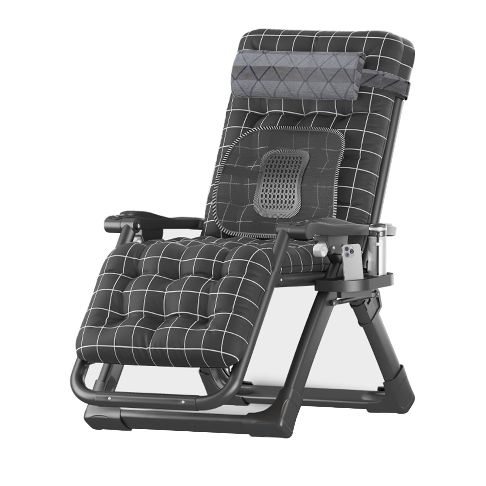 Chaise longue portable en aluminium fauteuil pliable jardin balcon