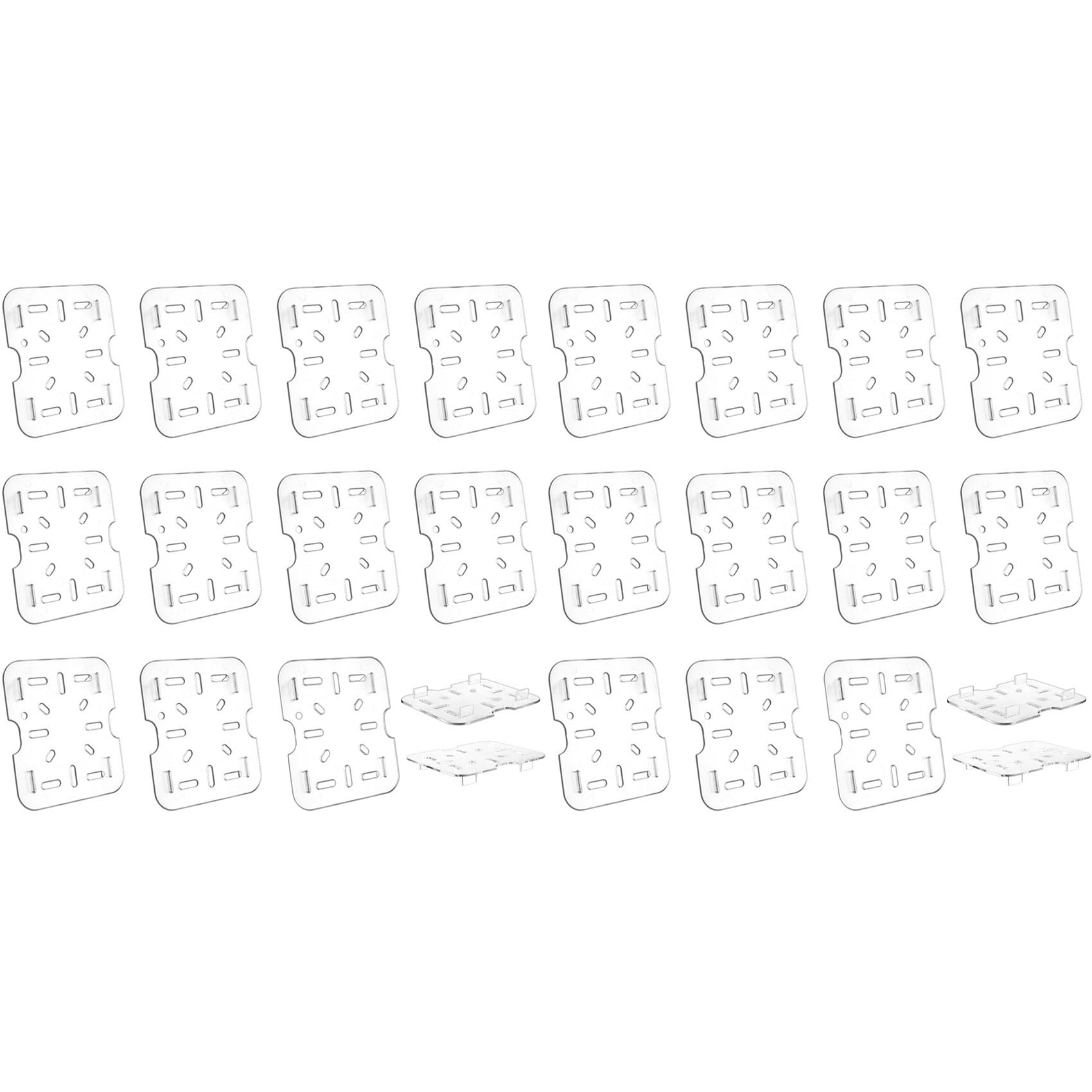 Hndhbfgrt 24 PCS Plastic Drain Shelf for 1/6 Size Food Pan Clear Plastic Grate Acrylic Food Drain Trays Plastic Drain Pan