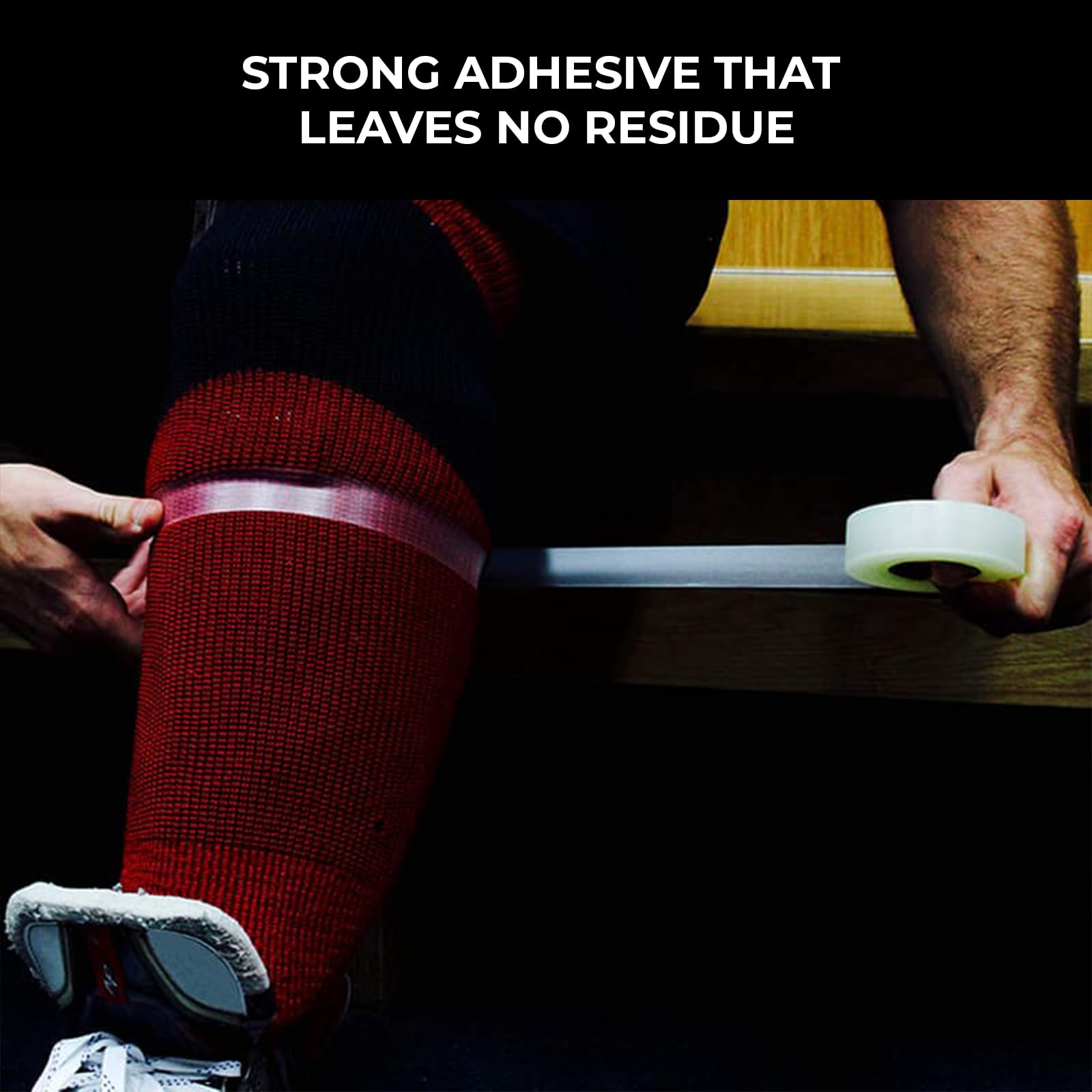 Rezztek Clear Hockey Tape – Ruban adhésif Transparent pour Chaussettes de Hockey – Extensible et indéchirable – Durable