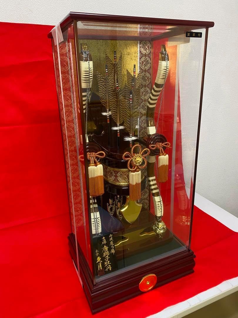 東京久月 家紋と名入付破魔弓吉祥シリーズ間口約38 奥行約30 高さ約79