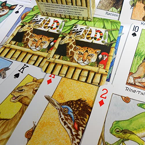 Wild! Deck Of Playing Cards - Features Wild Animal Artwork By Peter Wood With A Unique Seek-N-Find Feature Where You Find Hidden Images #TOP3