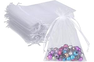 Wudygirl 100pcs White Drawstring Packaging Bags in 5x7 Inches