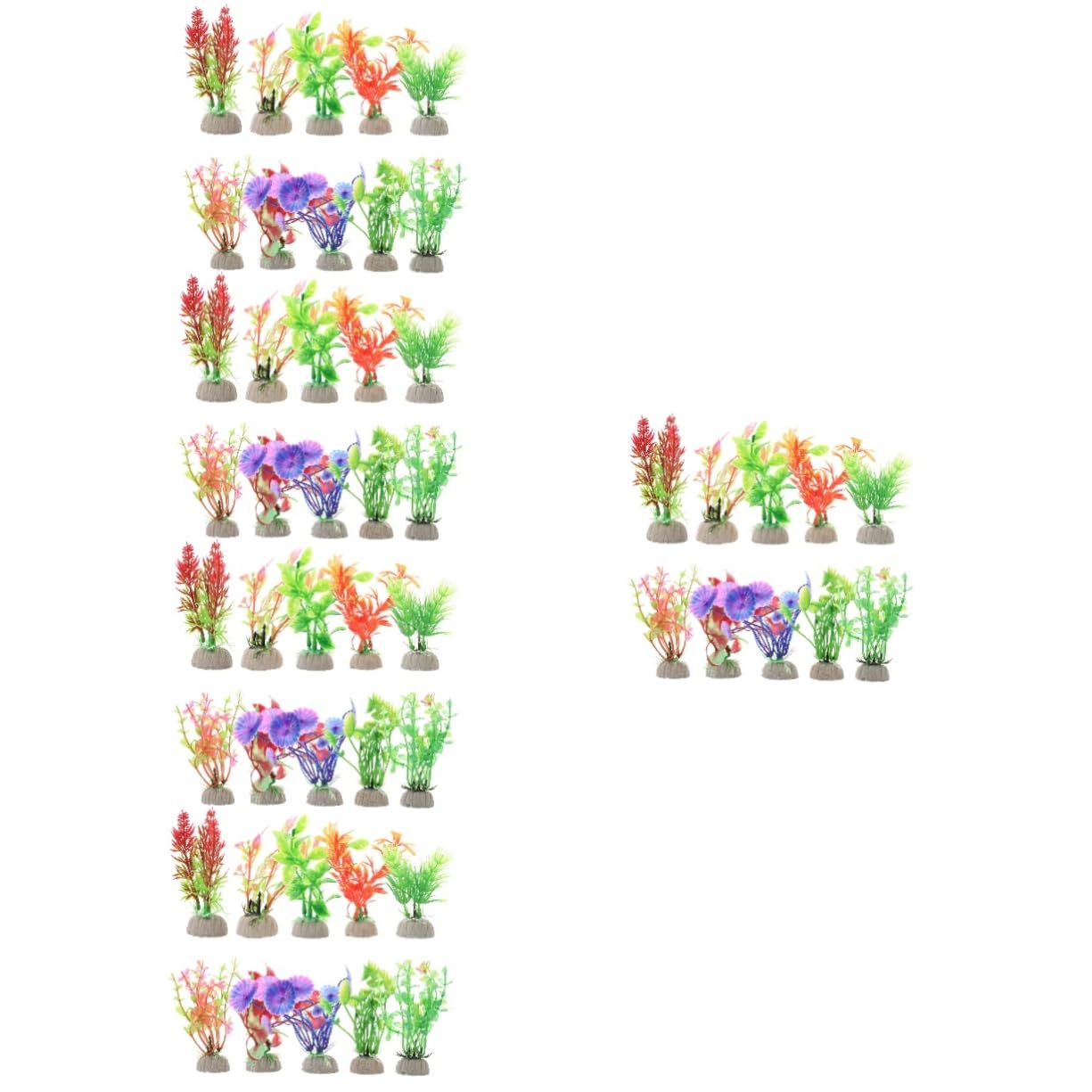 PRETYZOOM 5 Series Decoraciones De Peceras Acuario Interior Decoración Tanque Plantas Accesorios para Peceras Decoraciones Planta De Pecera El Plastico 10 Piezas X 5