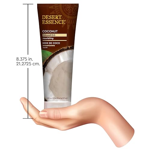 Miniatura 6 de Desert Essence Champú de coco, 8 onzas líquidas, sin gluten, vegano, sin parabenos, nutritivo para cabello seco con aceite de coco, manteca de