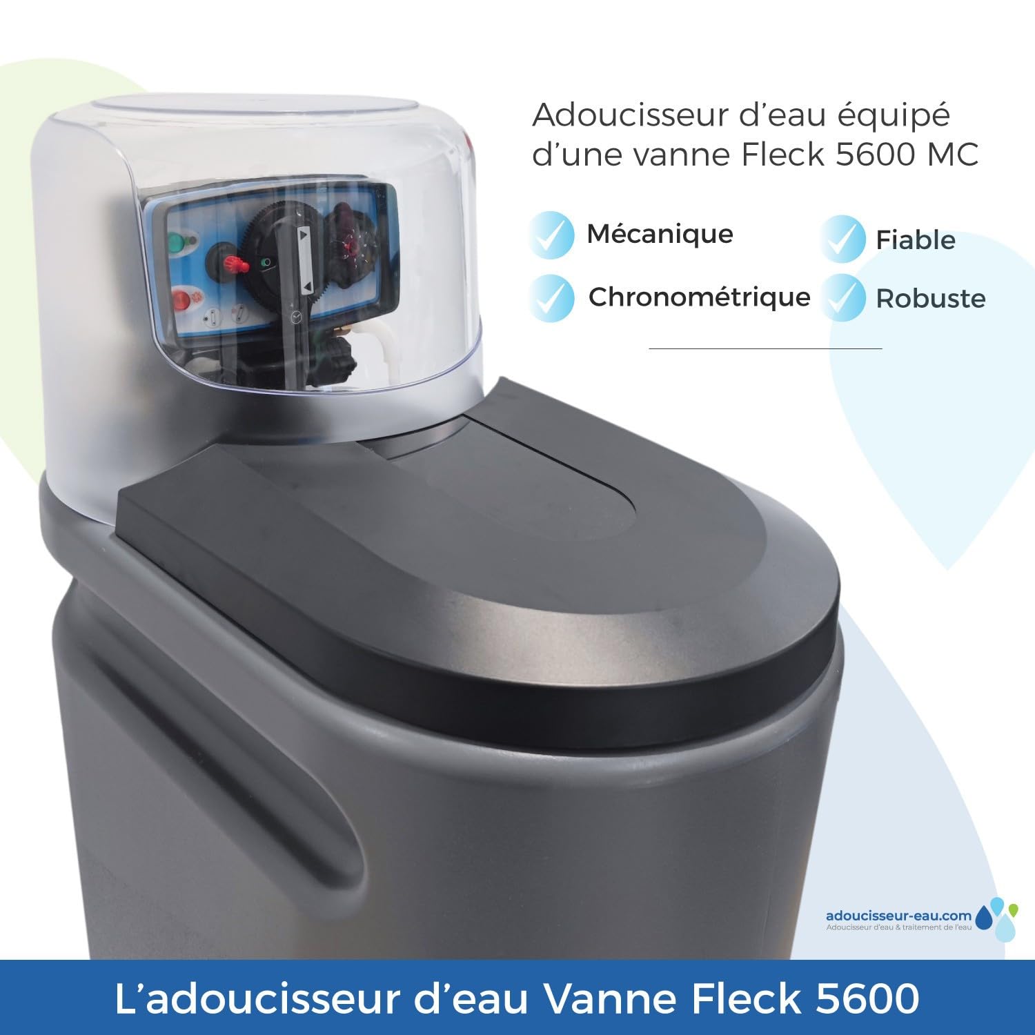 Descalcificador 16l Fleck 5600 Mc Cronométrico Con Kit De Instalación Descalcificador De Agua Domestico