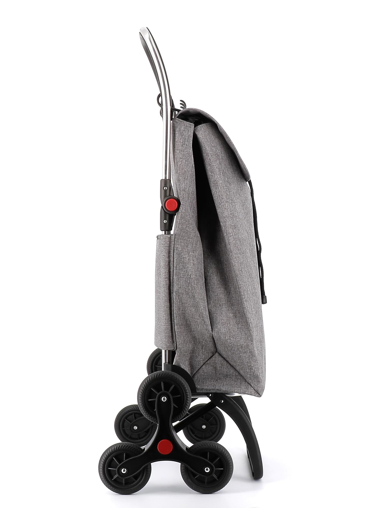 Klappbarer Einkaufstrolley Rolser I-Max Tweed 6 Räder Treppensteiger - Grau