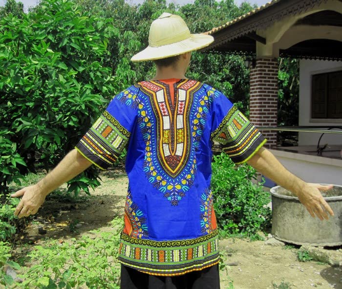 Image of Raan Pah Muang RaanPahMuang Unisex African Bright Dashiki Cotton Shirt Variety Colors