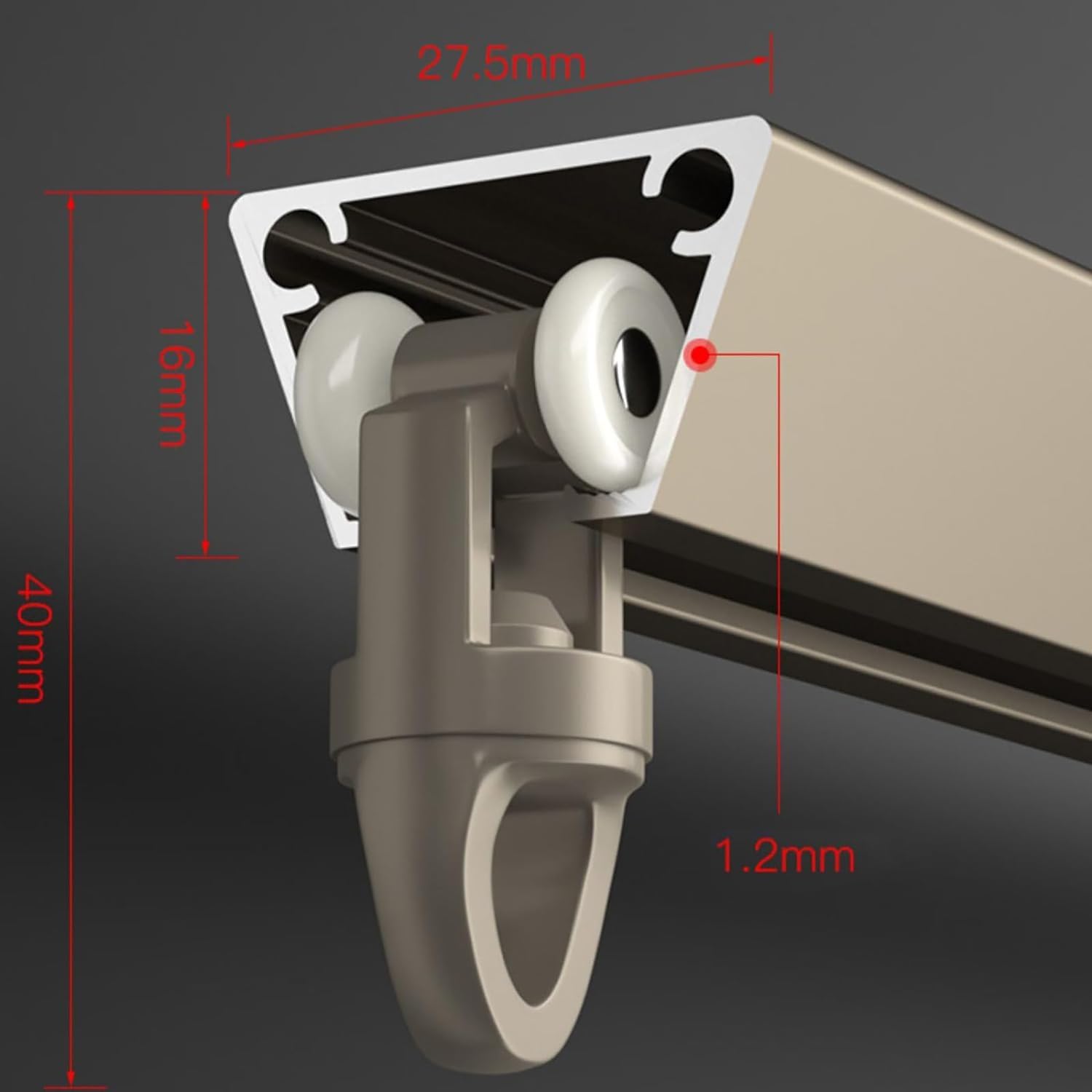 1m-5m/(3.3ft-16.4ft), binario per tenda silenziosa a binario singolo, divisori di stanza, privacy, casa, con ganci