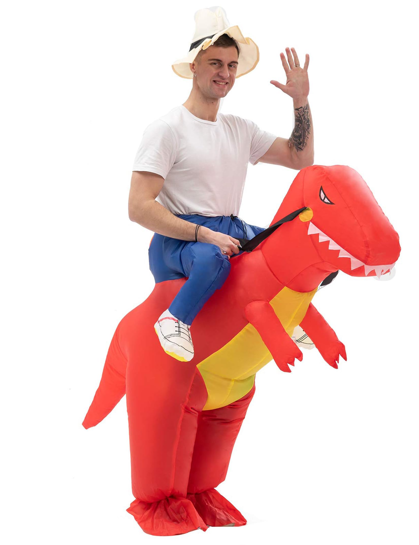 Inflatable Dinosaur Costume for Adults Animal Riding Cosplay Outfit Cute and Fancy Inflatable Halloween
