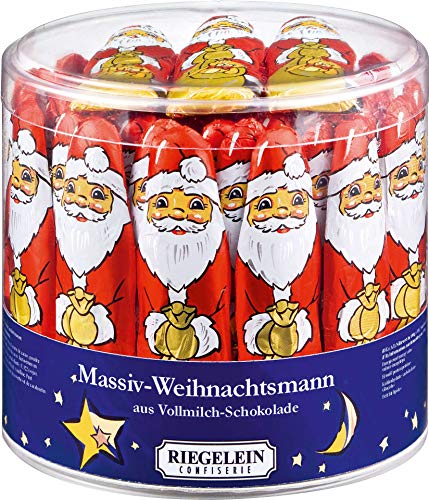Preisvergleich Produktbild Riegelein Massiv Weihnachtsmann Groß aus Vollmilchschokolade (65 Stck. Dose)