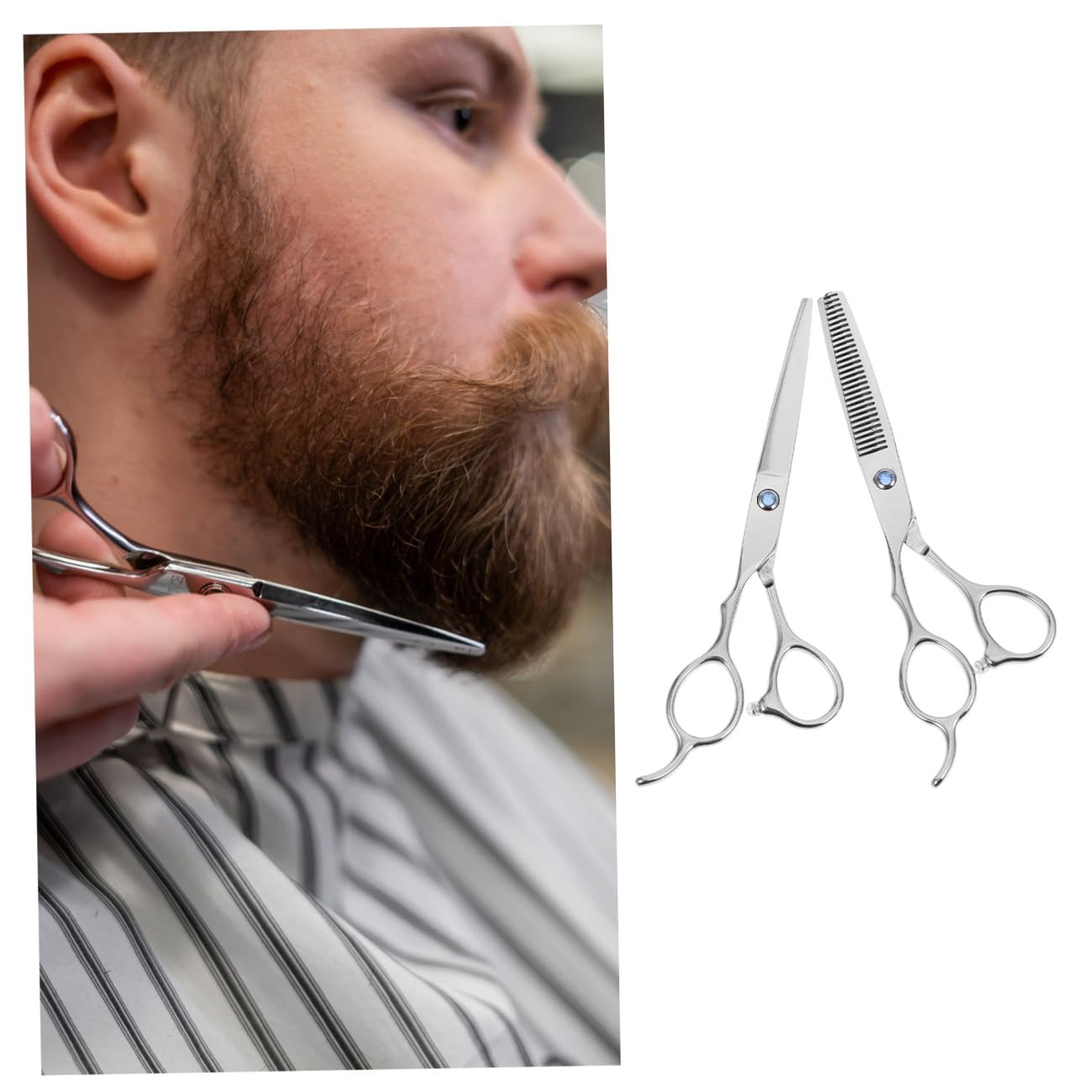 ABOOFAN Ciseaux de Coiffure Gauchers pour Usage Professionnel et Amateur 2 Pièces en Acier Inoxydable Poignée Ergonomique et Design Innovant Argenté