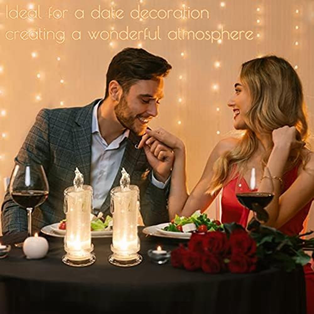 DIGSMORDEN 4PCS LED Flameless Candles,LED Clearance Pillar Candles, Battery Included,Decoracion for Halloween Christmas Easy to Use 4