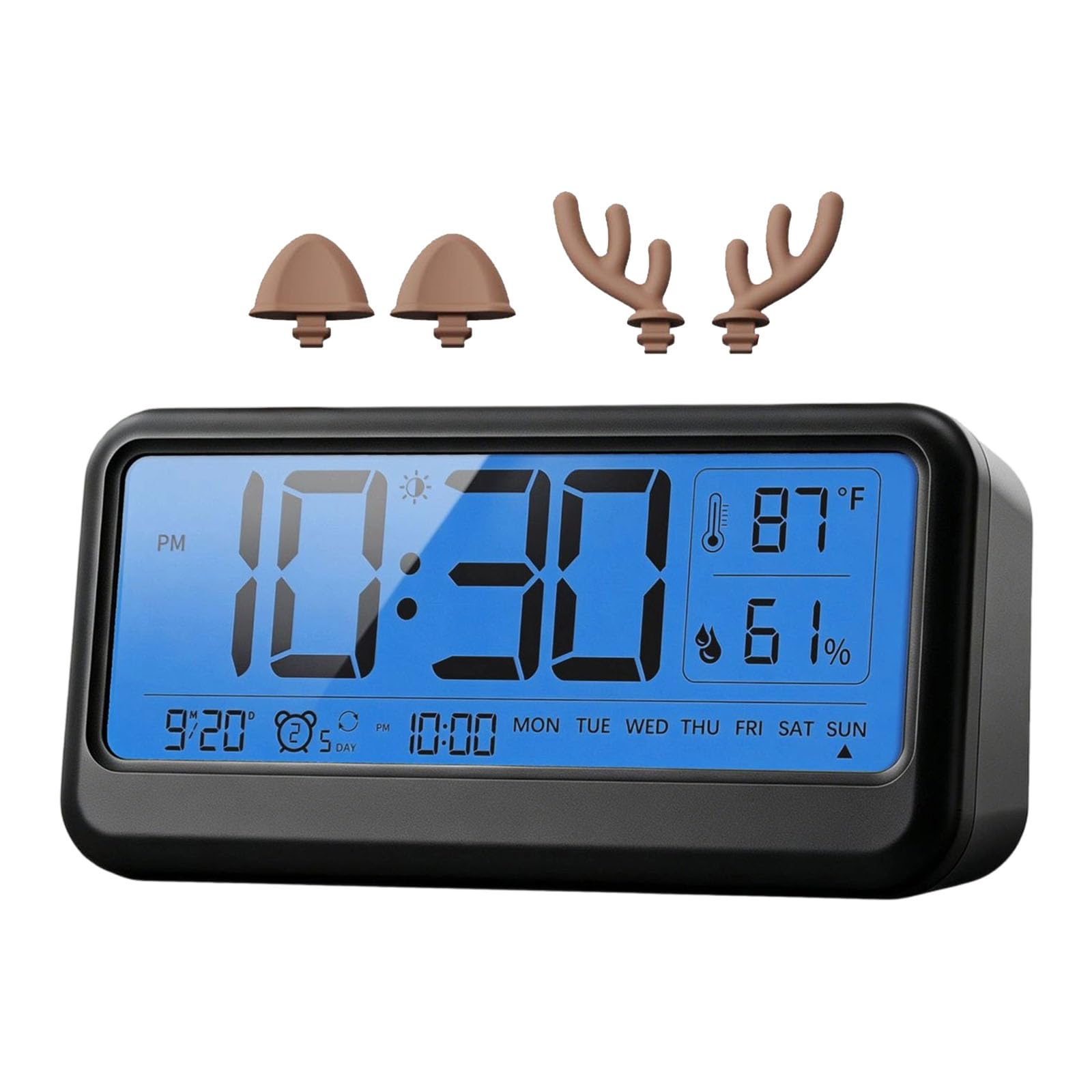 Elnwnnkc LED Digital Alarm Clock with Stepless Dimming Temperature Alarm Sound Electric Desk Clock for Bedroom Living Room Bedside Digital