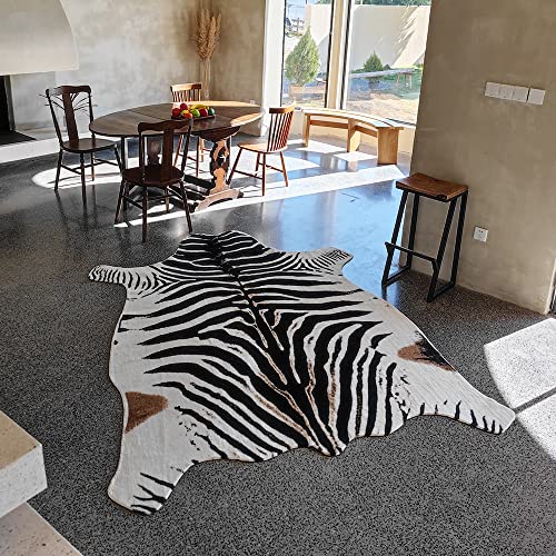 Rugoo ZEBRA PRINT RUG 1 Print Rug 6.4 Ft X 8.5 Ft Black And White Animal Print Rug Animal Printed Rug Cartoon Cute Area Rug Faux Fur Rug Animal Print Mat Carpet thumb #2