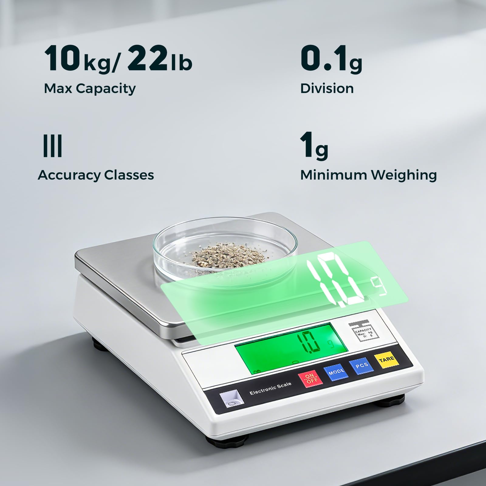 Bonvoisin Lab Scale - 10kg Digital Gram Balance -2 Bonvoisin Lab Scale - 10kg Digital Gram Balance -2