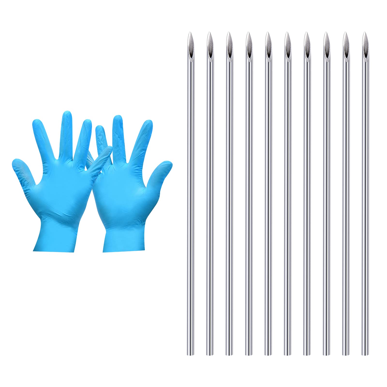 JIESIBAOMixed Piercing Needles, 12G 14G 16G 18G 20G Disposable Sterile Stainless Steel Hollow Piercing Needles for Ear Nose Septum Belly Tongue Eyebrow Nipple Lip Piercing