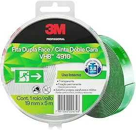 VHB, 3M, Fita Dupla Face, 4910, Transparente, 19mm x 5m