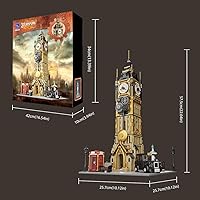 Vista 7 de BRICKKK PANTASY Architecture Big Ben Juego de Construcción - Kit de construcción de torre de reloj Steampunk para adultos y adolescentes, famosos