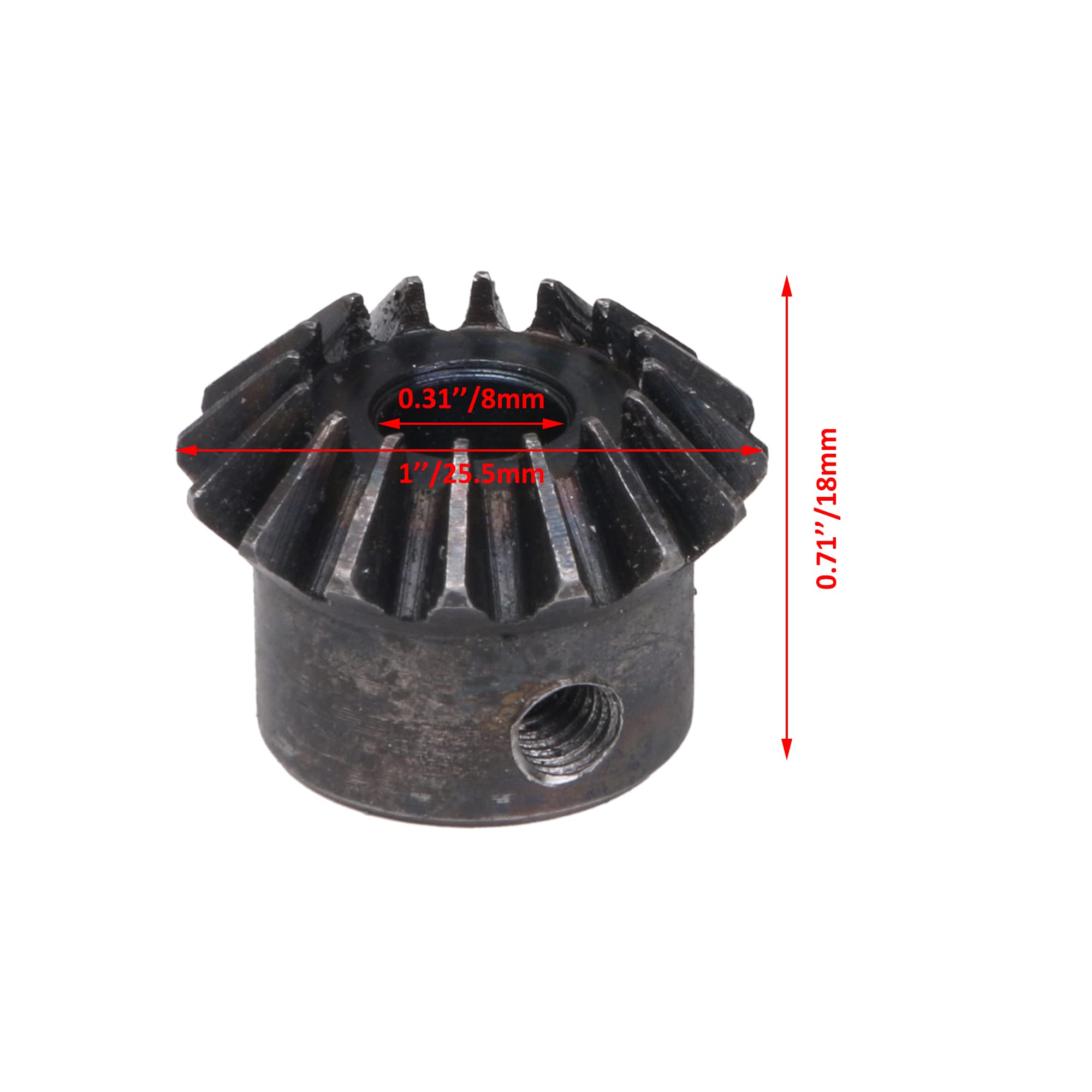 26 mm diametro 18 mm altezza argento nero 45# acciaio modulo 1.5 16 denti ingranaggi conici, confezione da 2, argento/nero