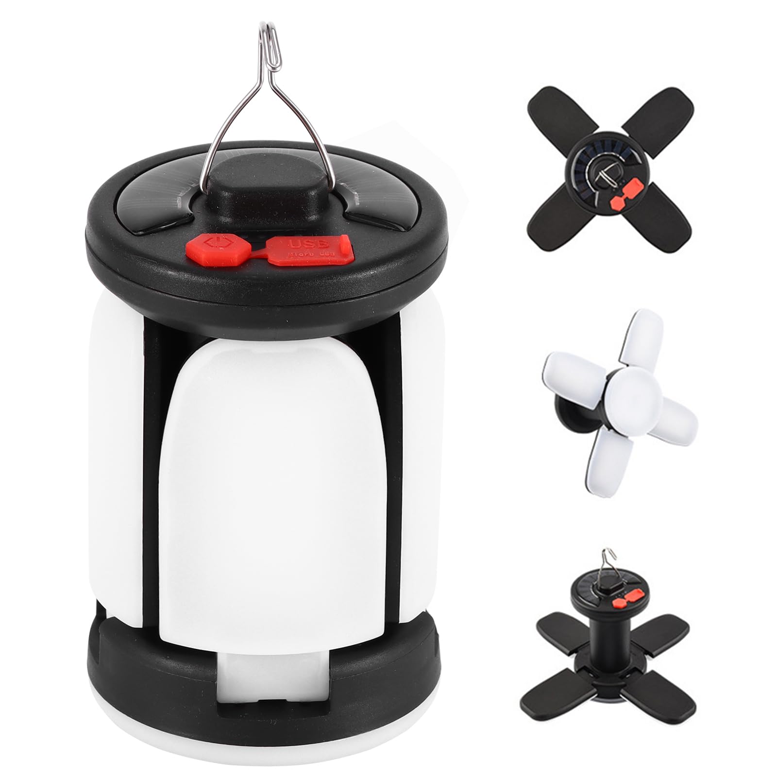 Solar Camping Light, Solar LED Camping Lantern Rechargeable Camping Lights for Tents 7 Light Modes Tent Light, Portable Foldable Camping Lamp for Camping Blackouts Backpacking Emergency Fishing