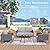EAST OAK Life Chatter 4 Pieces Patio Furniture Set, Outdoor Furniture with Coffee Table, Patio Conversation Set Deep Seating with Thick Cushion, Backyard Porch Balcony, Earth Black & Misty Grey