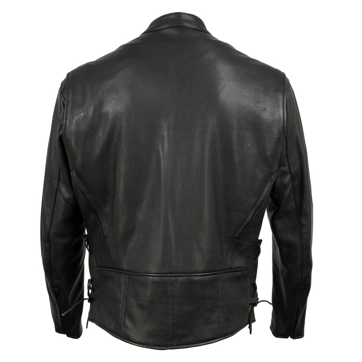 Milwaukee Leather USA MADE MLJKM5002 Mens Black Air Stream Vented Premium Leather Motorcycle Jacket with Side Laces — view 7