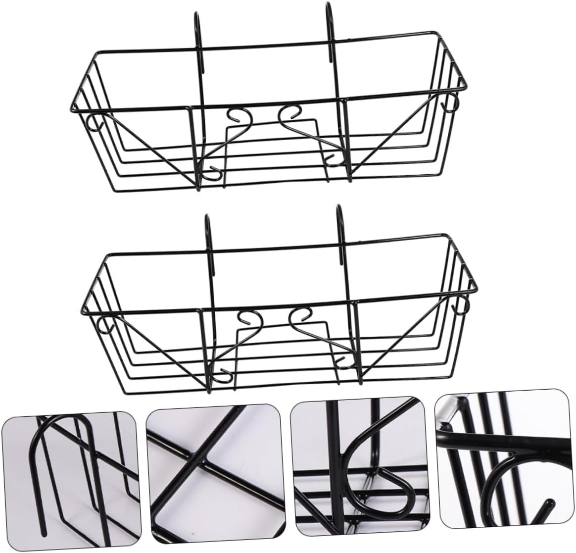 2Pcs Durable Flower Pot Rack Premium Balcony Hanging Plant Stand for Vertical Gardening Sturdy Display Holder for Flowers and Plants Long Design